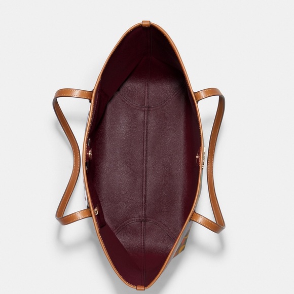 Coach City Tote In Rainbow Signature Canvas - Picture 12 of 14